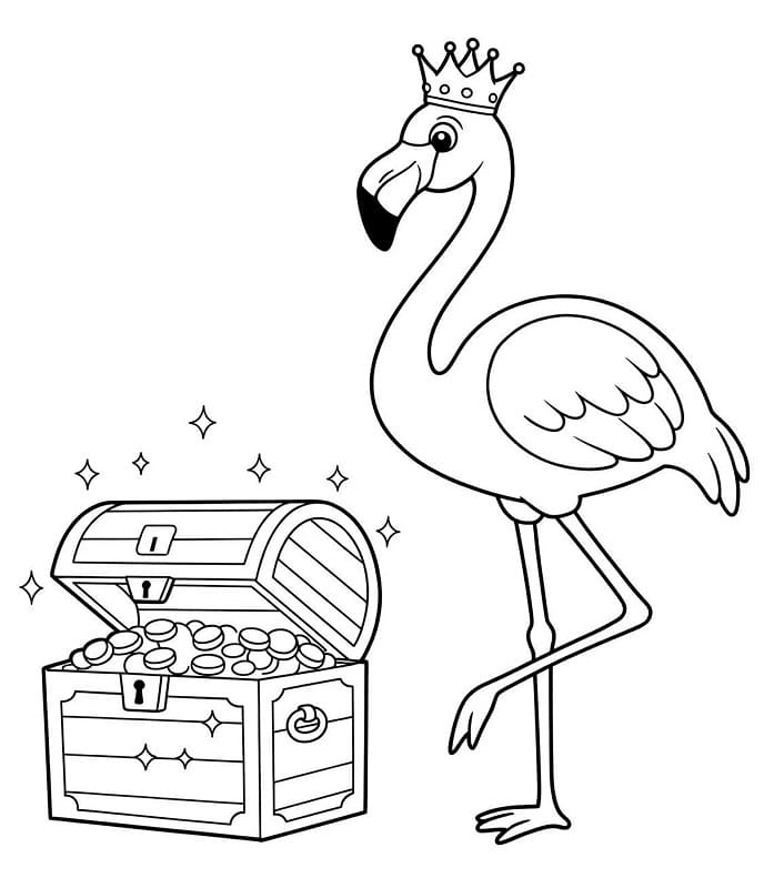 Fenicottero Gratis per Bambini da colorare