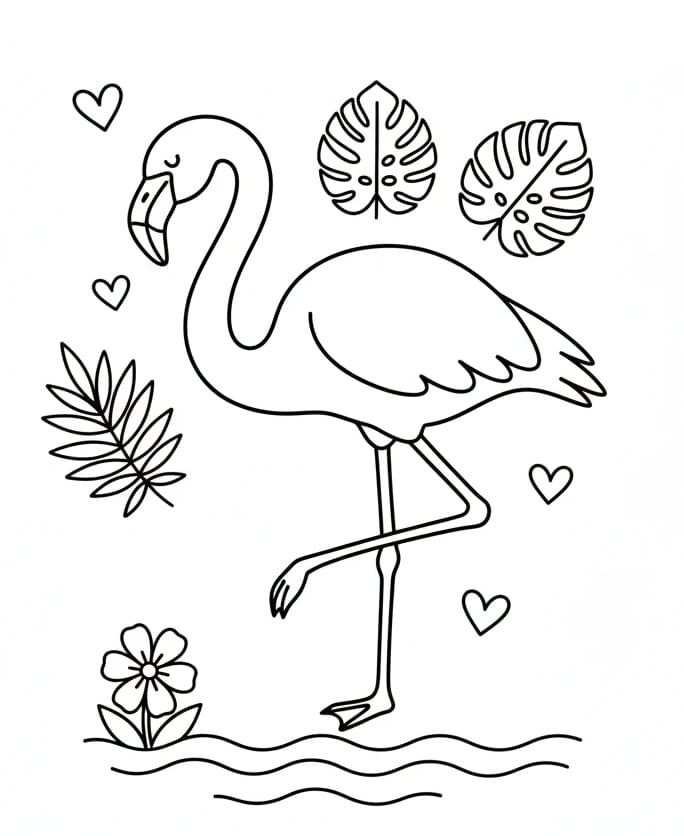 Fenicottero Gratuito da colorare