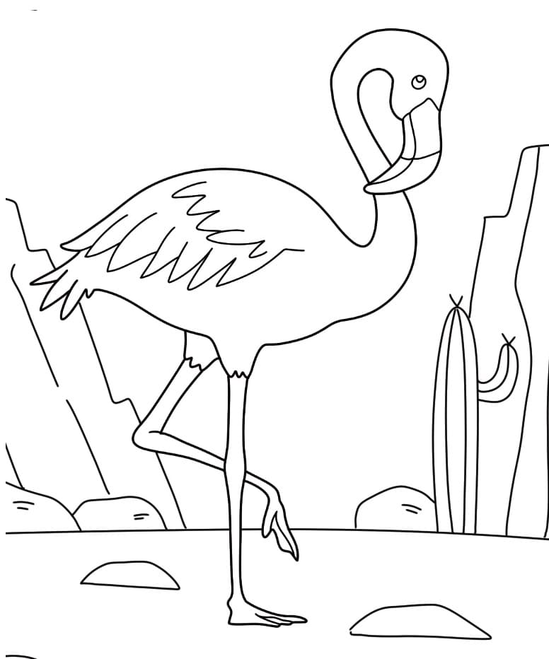 Fenicottero Sorridente da colorare