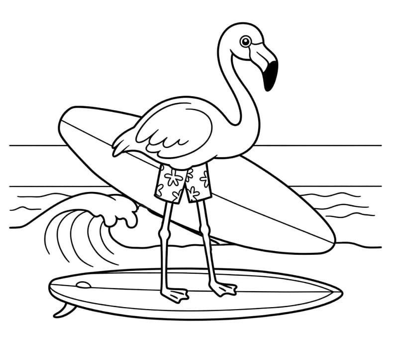 Fenicottero Stampabile Gratis da colorare