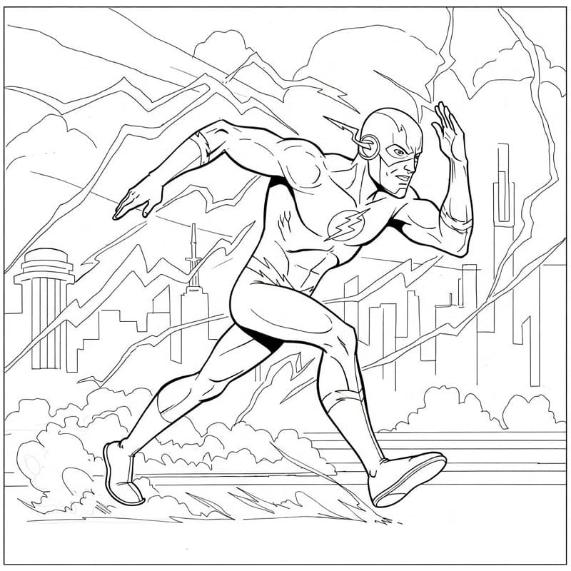 Flash che Corre Veloce da colorare