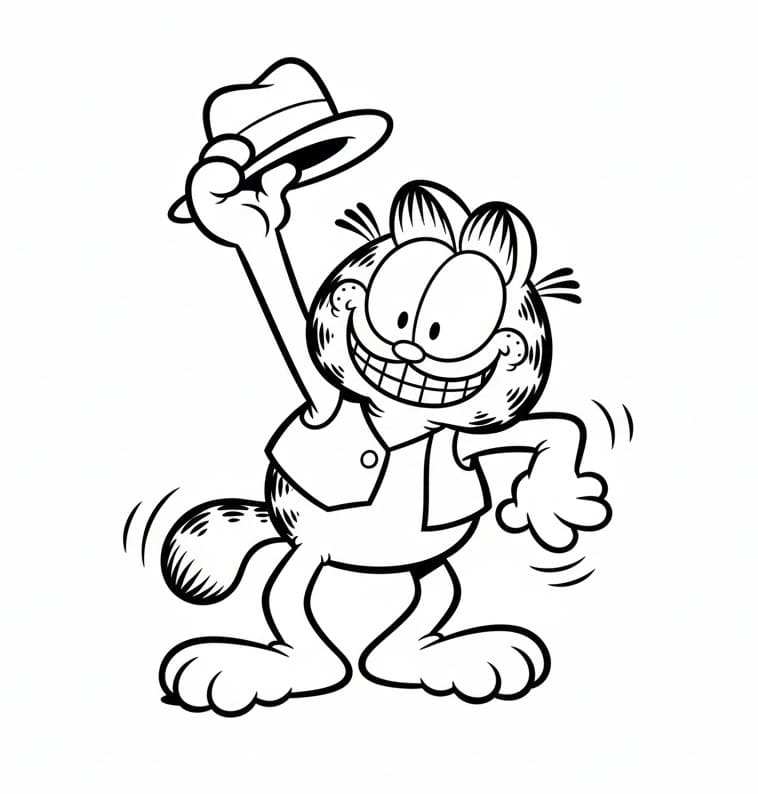 Garfield Sorridente da colorare