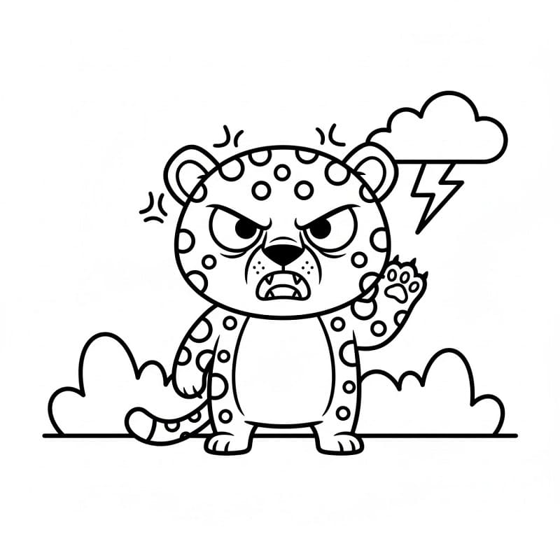 Ghepardo Base da colorare