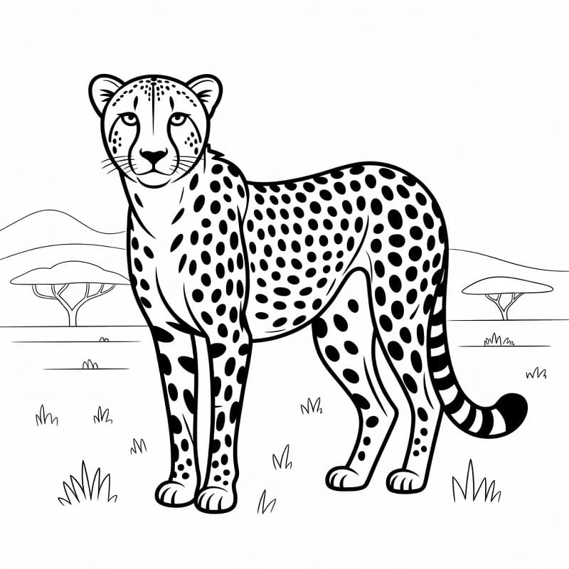 Ghepardo Carino da colorare