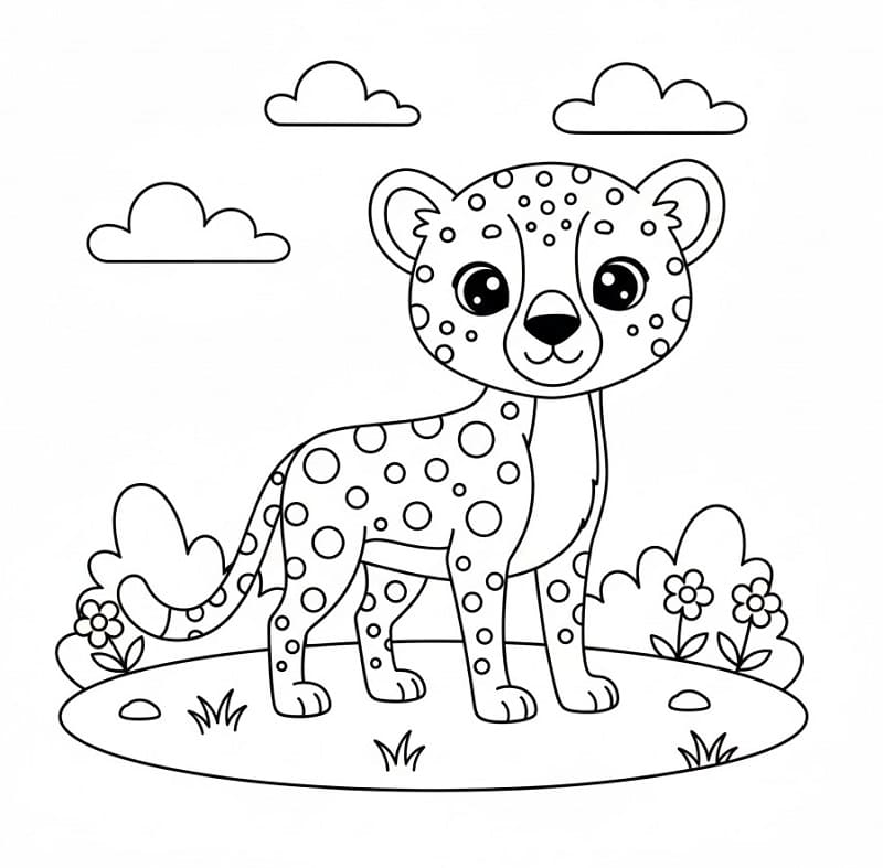 Ghepardo Figo da colorare
