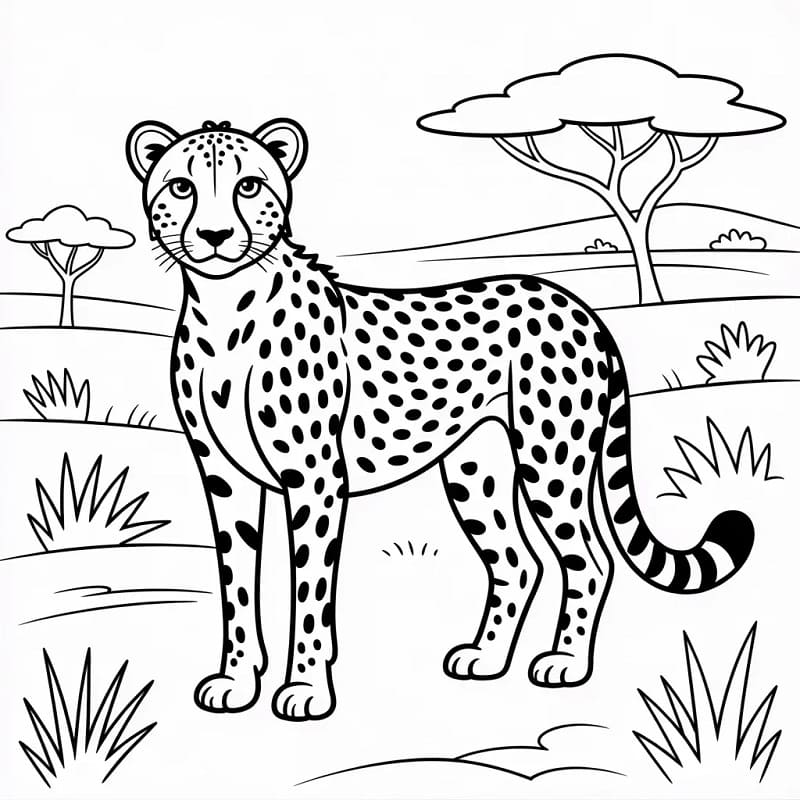 Ghepardo Normale da colorare