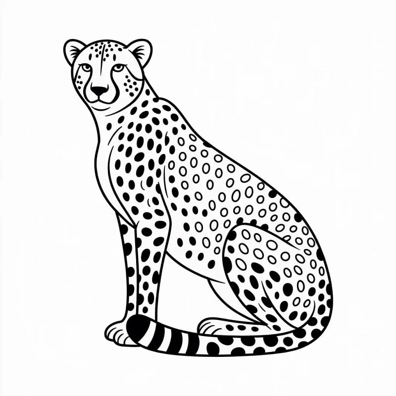 Ghepardo Stampabile Gratis da colorare