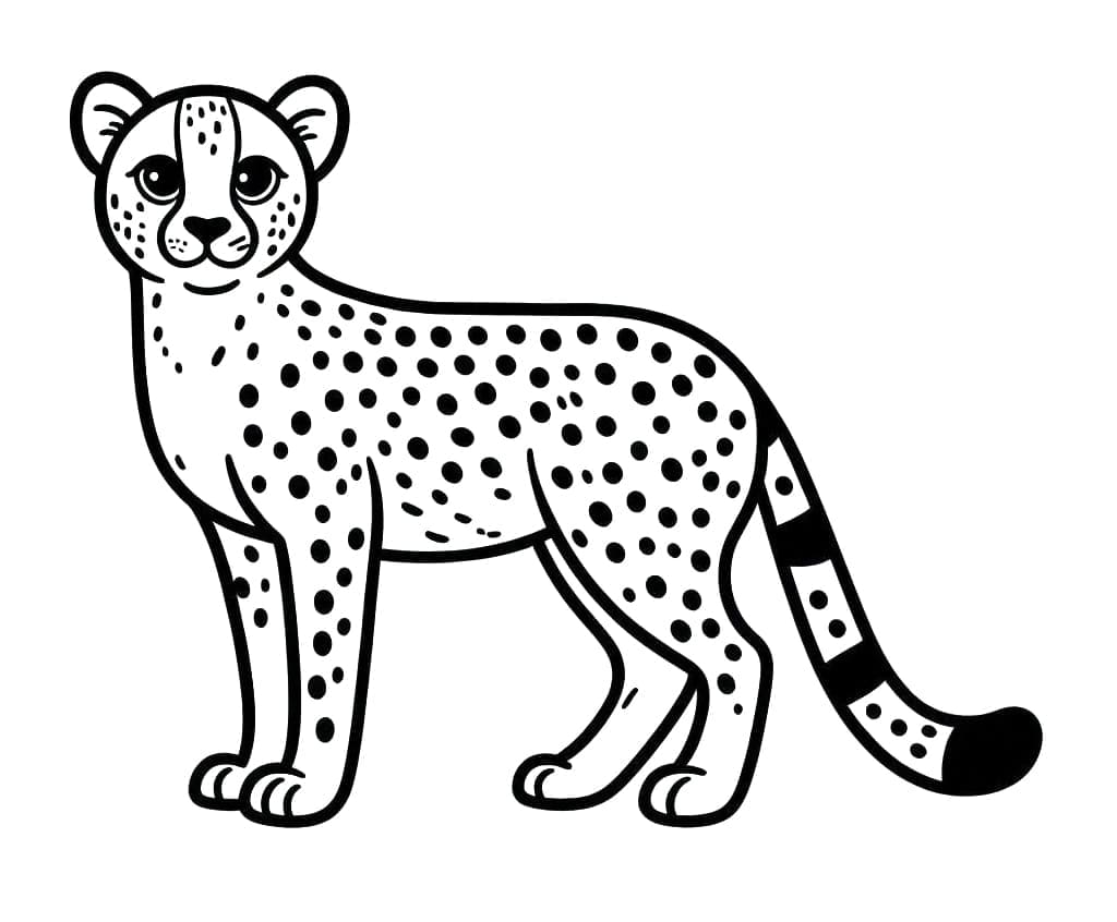 Ghepardo Stampabile per Bambini da colorare