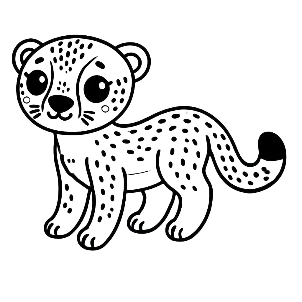 Ghepardo Stampabile per Piccoli da colorare