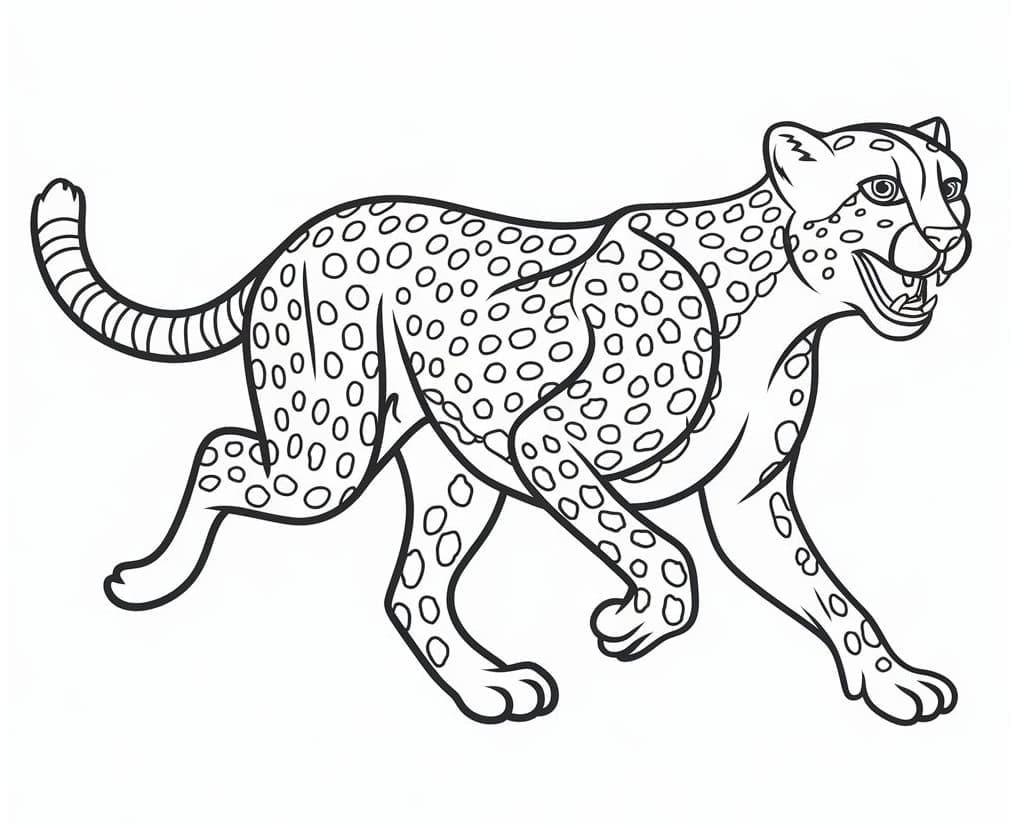 Ghepardo per Bimbi di 1 Anno da colorare