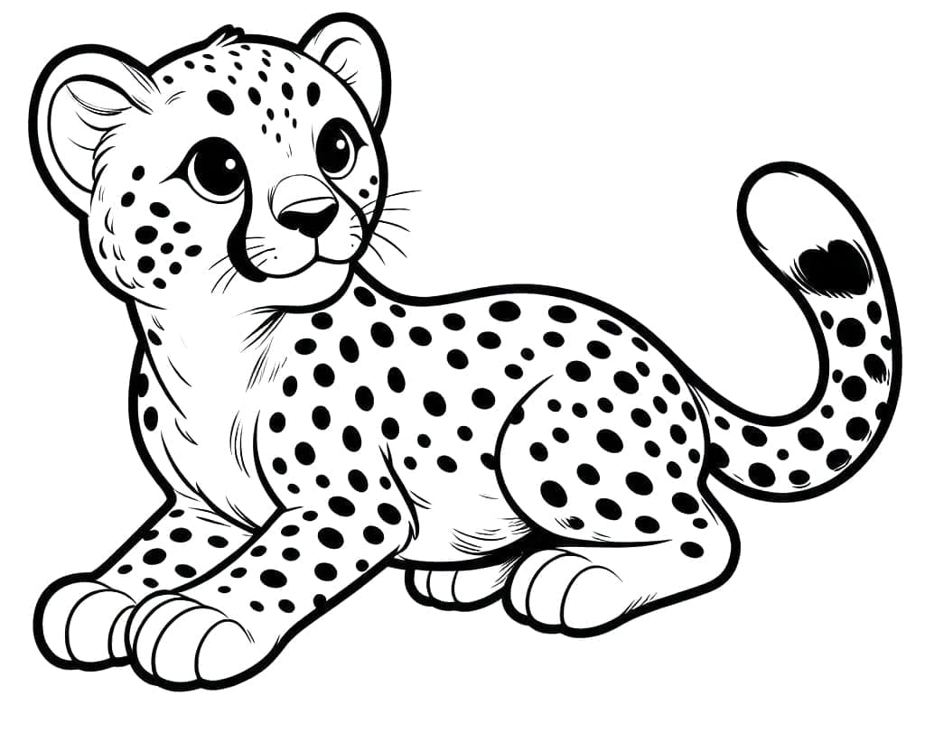 Ghepardo per Bimbi di 2 Anni da colorare