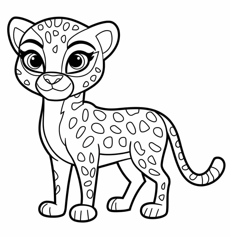 Ghepardo per Bimbi di 3 Anni da colorare