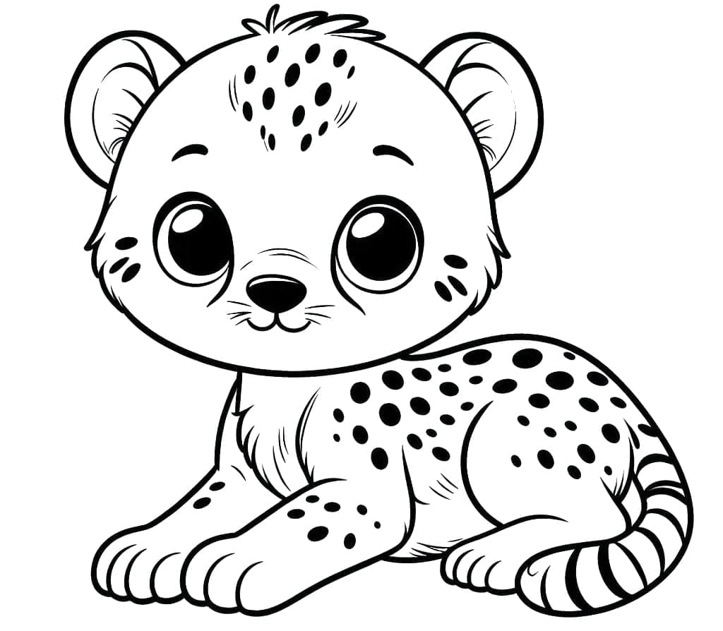 Ghepardo per Bimbi di 4 Anni da colorare