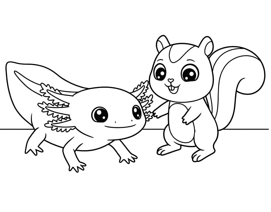 Gratis Axolotl da Stampare da colorare