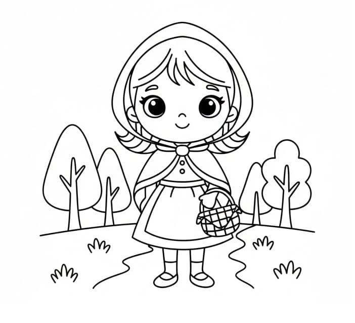 Gratis Cappuccetto Rosso Stampabile da colorare