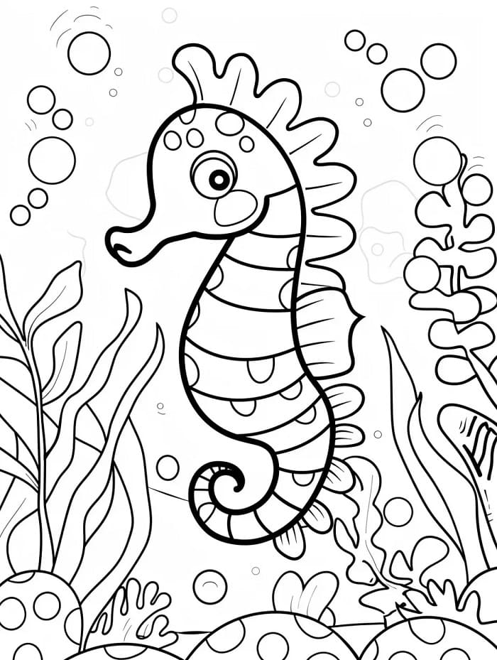 Gratis Cavalluccio Marino da Stampare da colorare