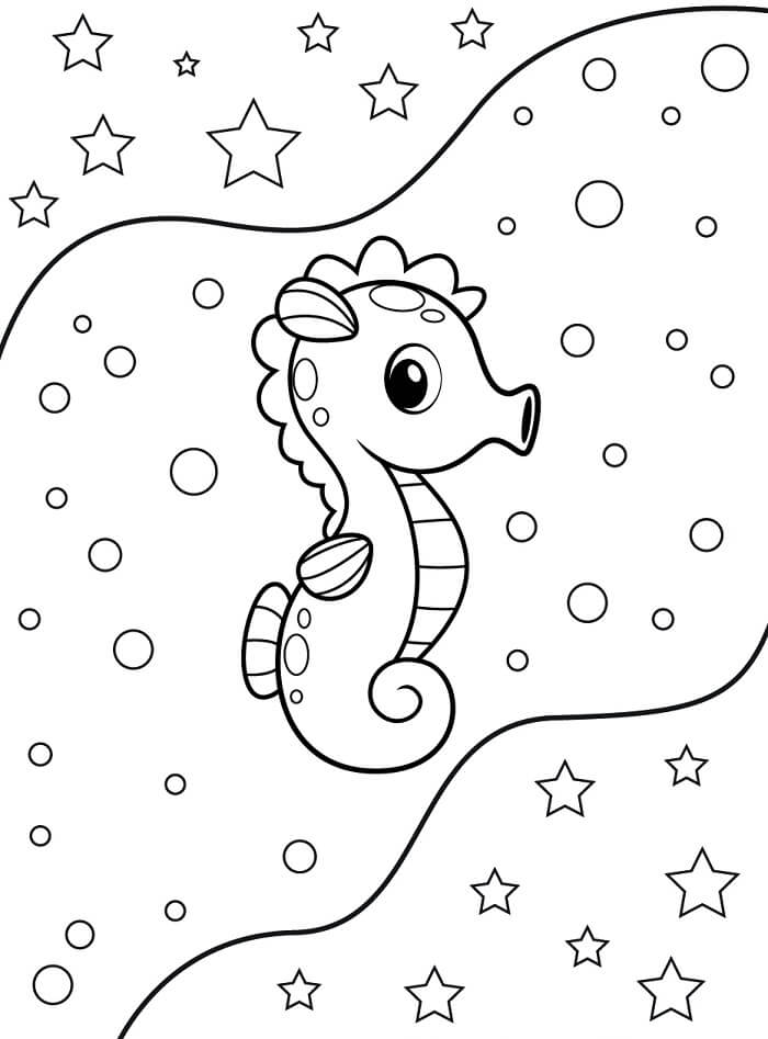 Gratis Cavalluccio Marino per Bimbi da colorare