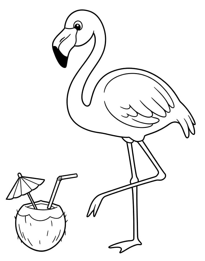Gratis Fenicottero Stampabile da colorare