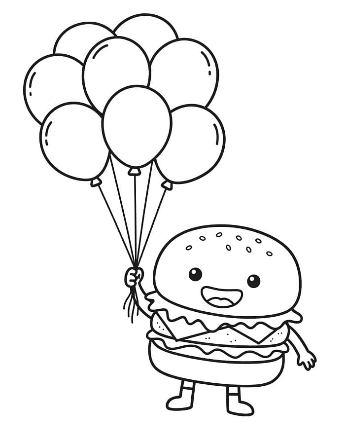 Gratis Immagine Hamburger da colorare