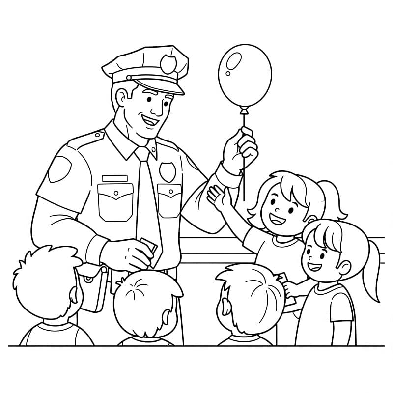 Gratis Immagine Poliziotto da colorare