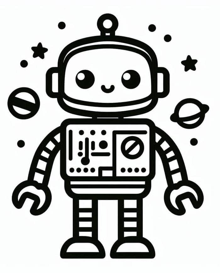 Gratis Immagine Robot da colorare