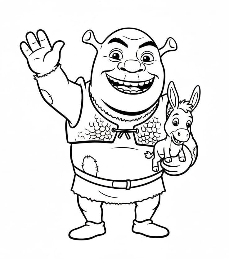 Gratis Immagine Shrek da colorare