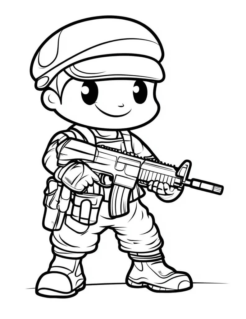 Gratis Immagine Soldato da colorare