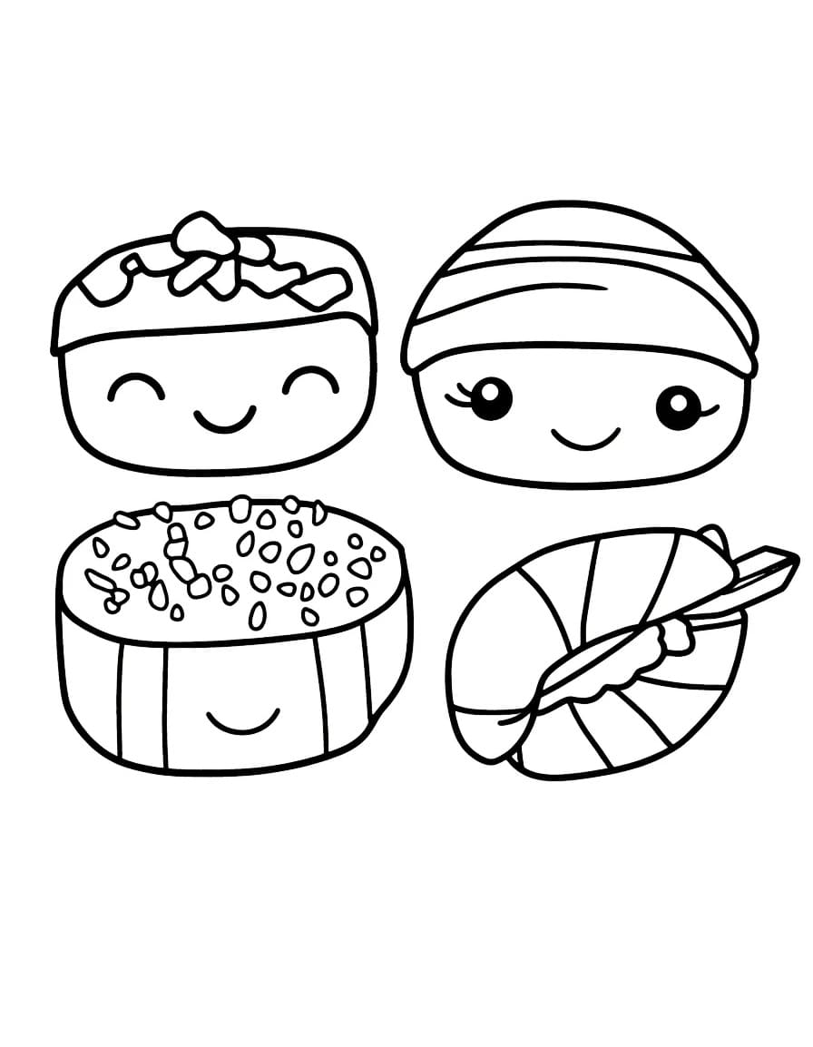 Gratis Immagine Sushi da colorare