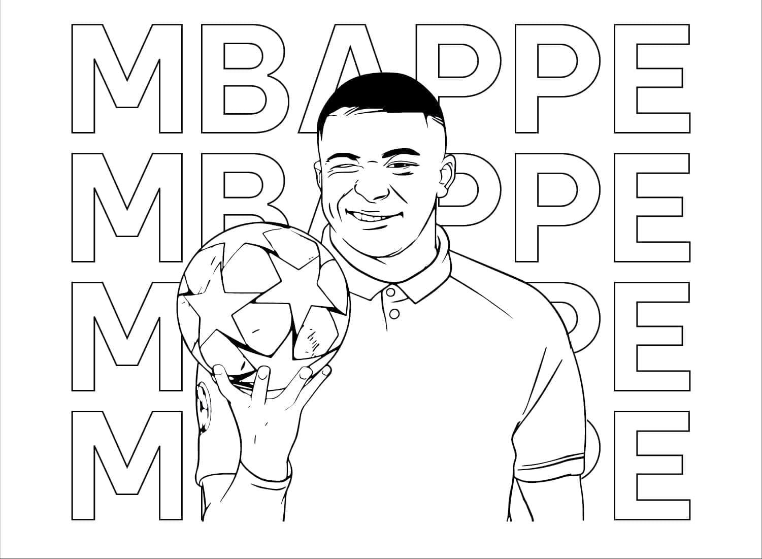 Gratis Kylian Mbappé Stampabile da colorare