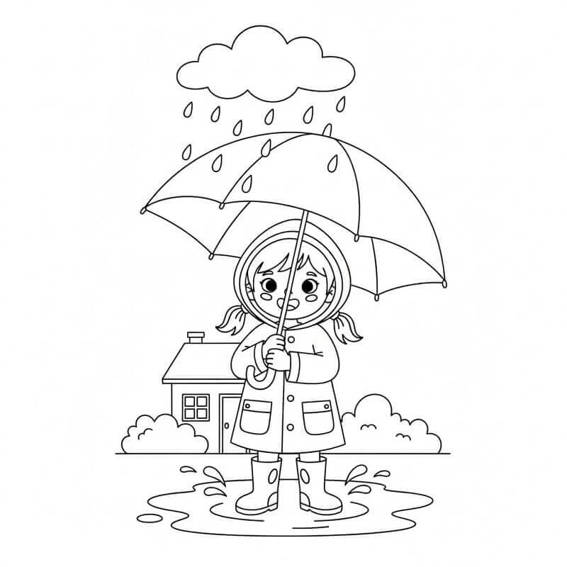 Gratis Ombrello per Bimbi da colorare