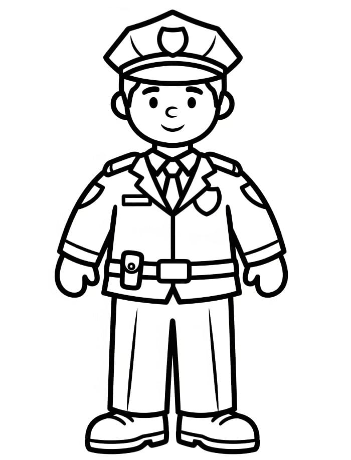Gratis Poliziotto per Bimbi da colorare