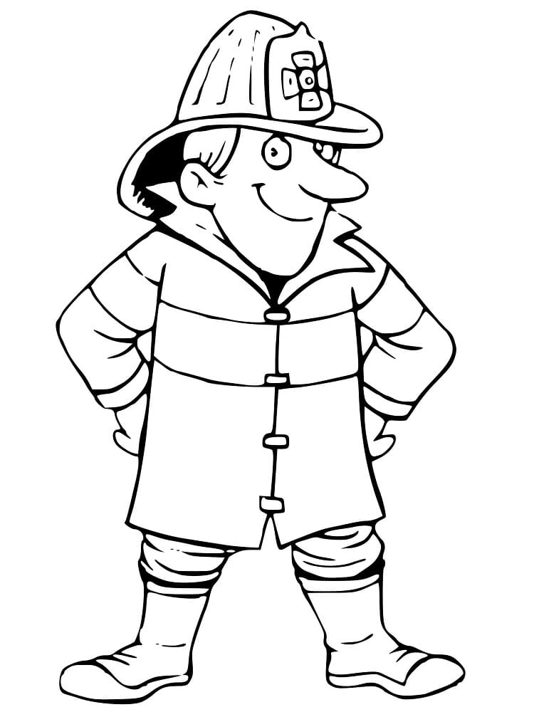Gratis Pompiere Stampabile da colorare