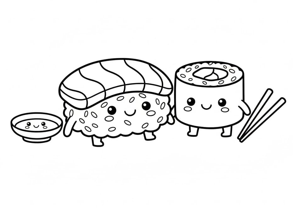 Gratis Sushi Stampabile da colorare