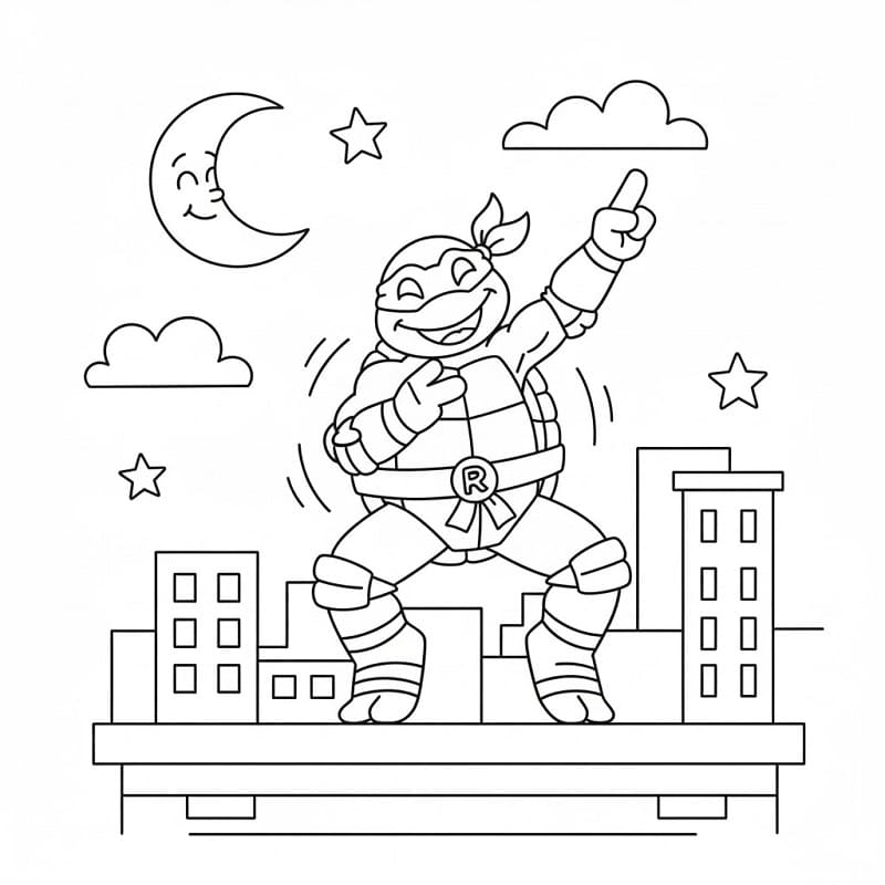 Gratis Tartarughe Ninja per Bimbi da colorare