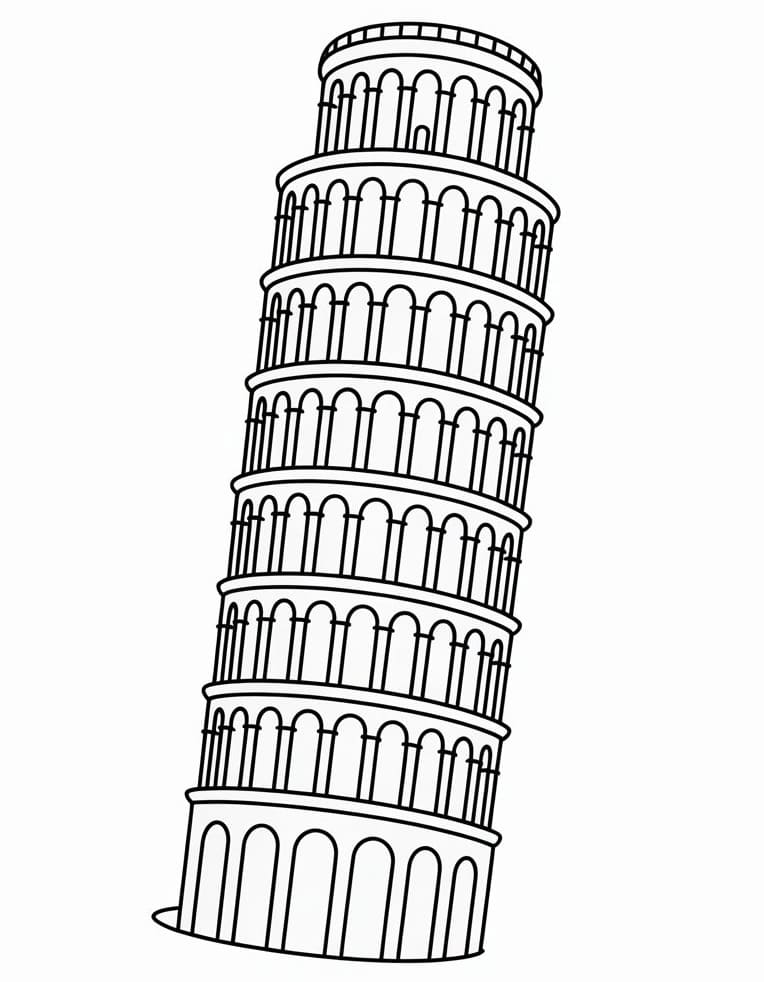 Gratis Torre di Pisa da Stampare da colorare