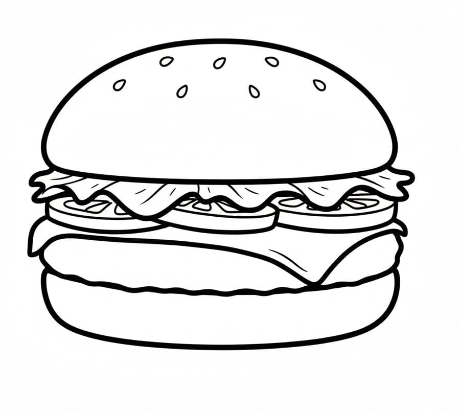 Hamburger Cibo da colorare