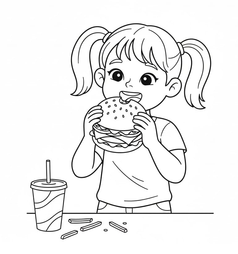 Hamburger Gratis per Bambini da colorare