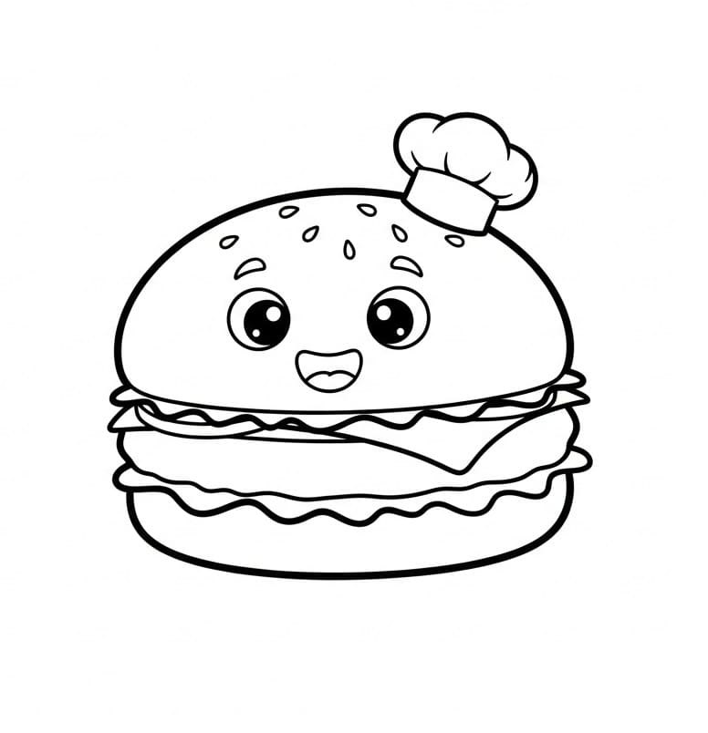Hamburger Gratuito da colorare