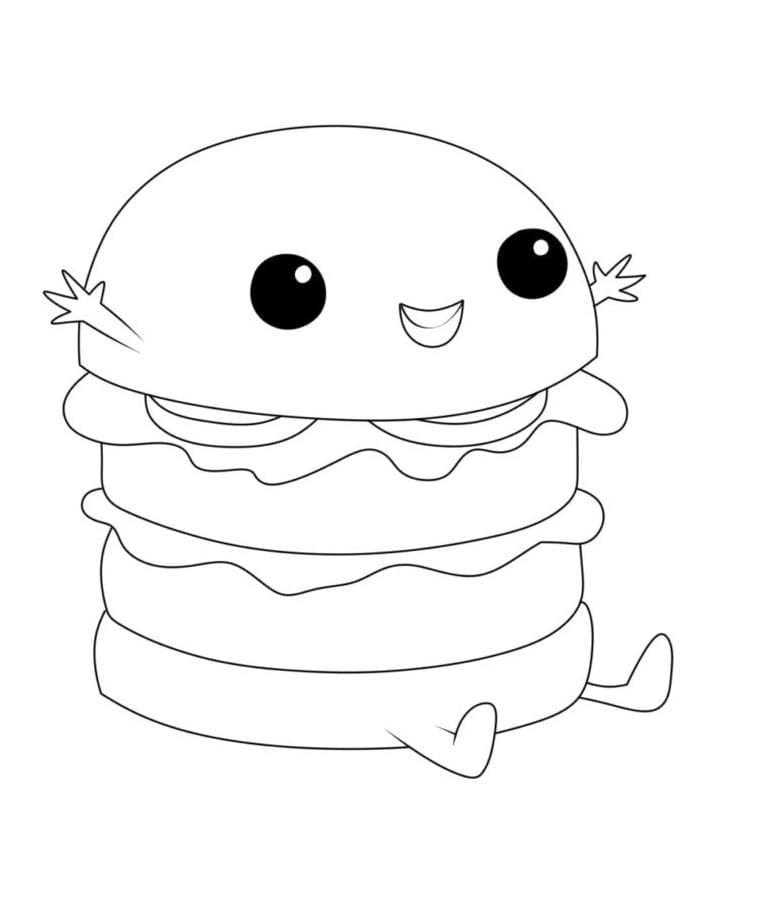 Hamburger Immagine Gratis da colorare