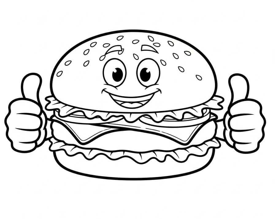 Hamburger Perfetto da colorare