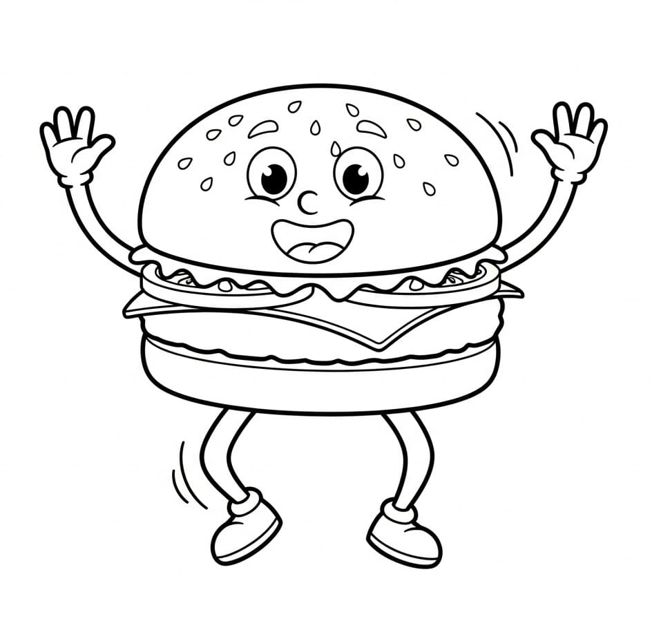 Hamburger Semplice da colorare