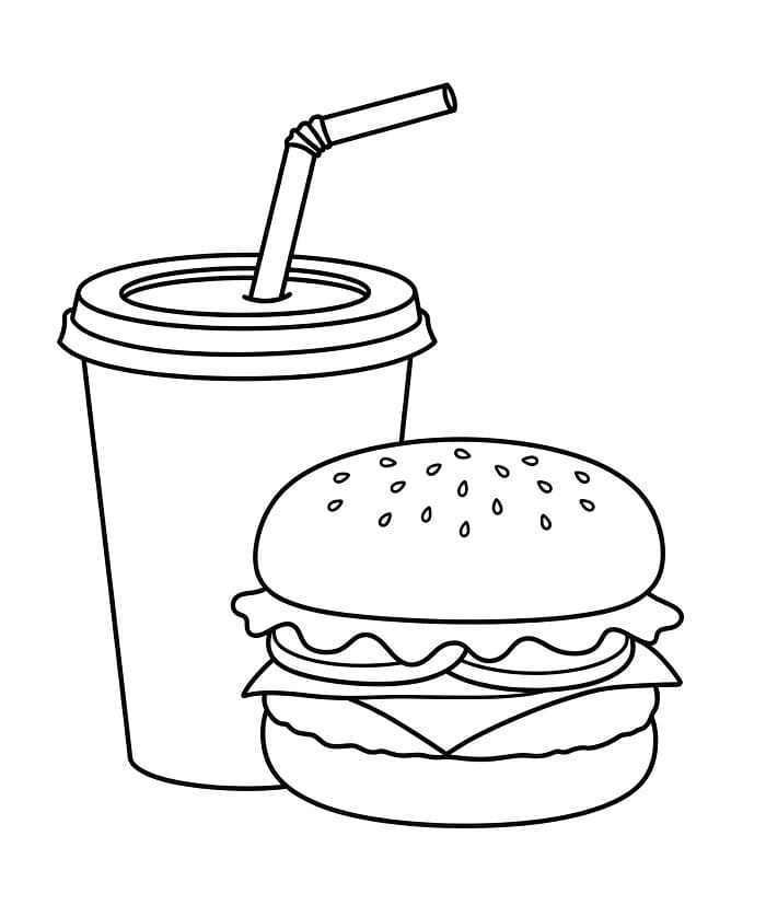 Hamburger Stampabile per Bambini da colorare