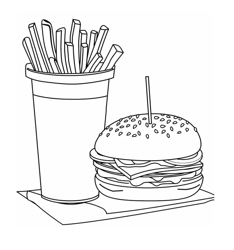 Hamburger Stampabile per Piccoli da colorare