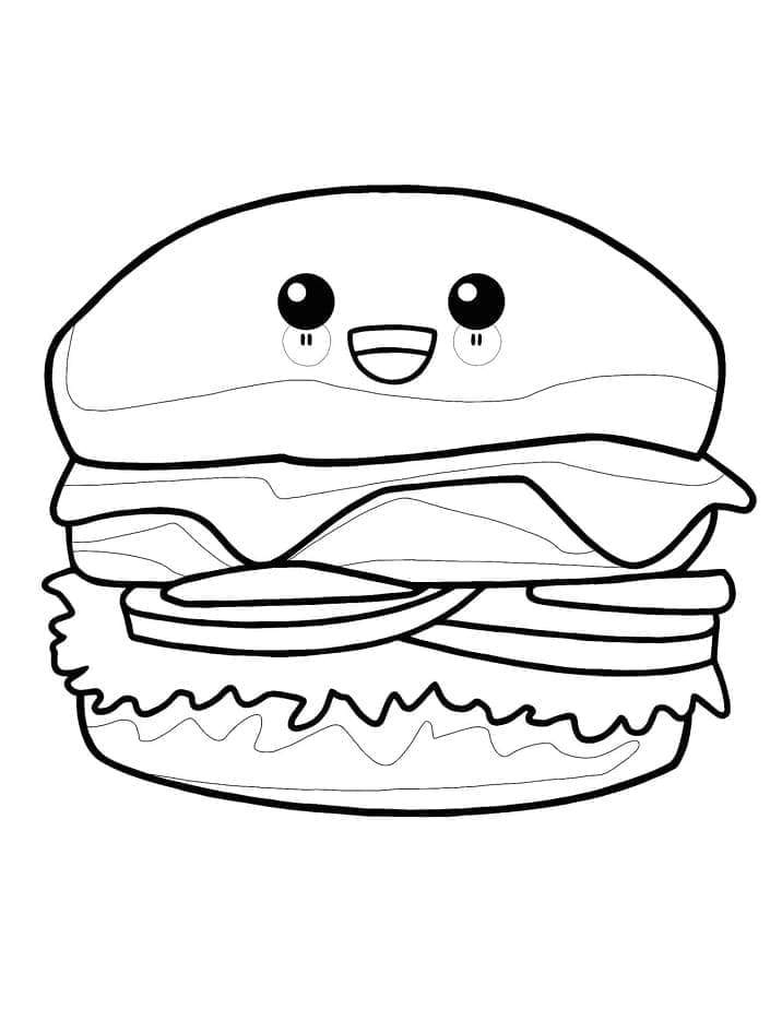 Hamburger carino da colorare