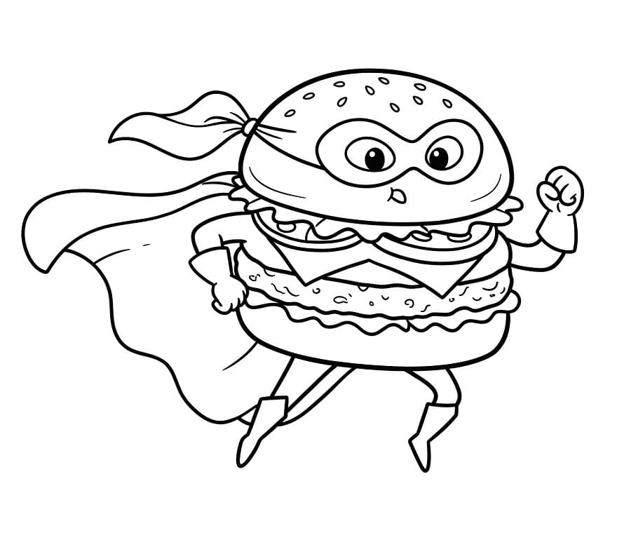 Hamburger per Bimbi di 3 Anni da colorare