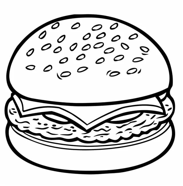 Hamburger per Bimbi da colorare