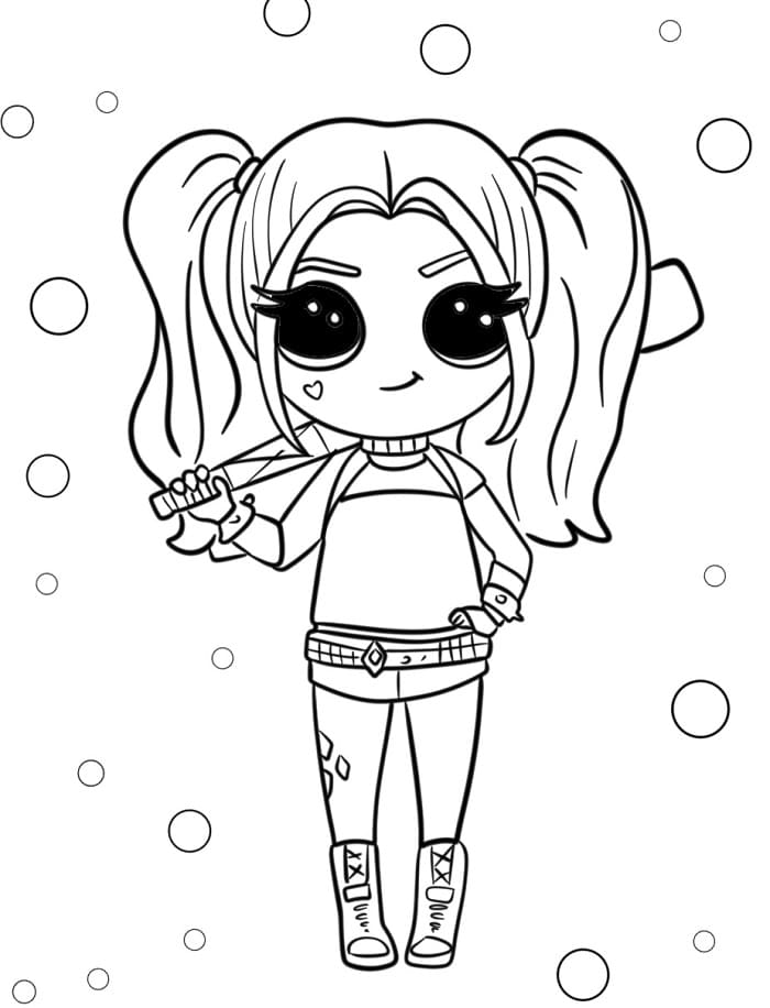 Harley Quinn Chibi da colorare