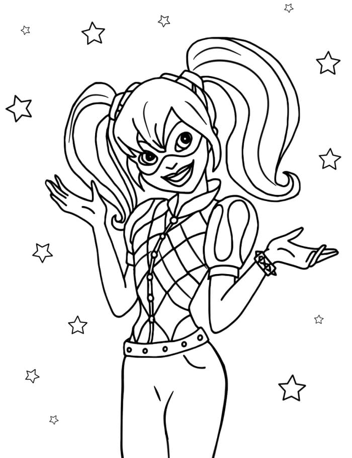 Harley Quinn Elegante da colorare