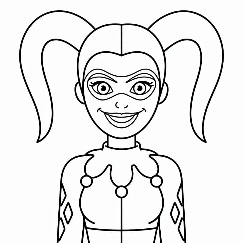 Harley Quinn Felice da colorare