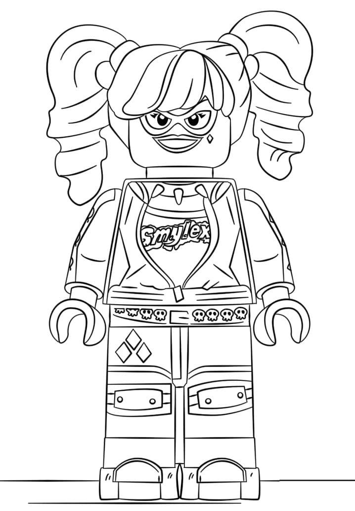 Harley Quinn Lego Divertente da colorare